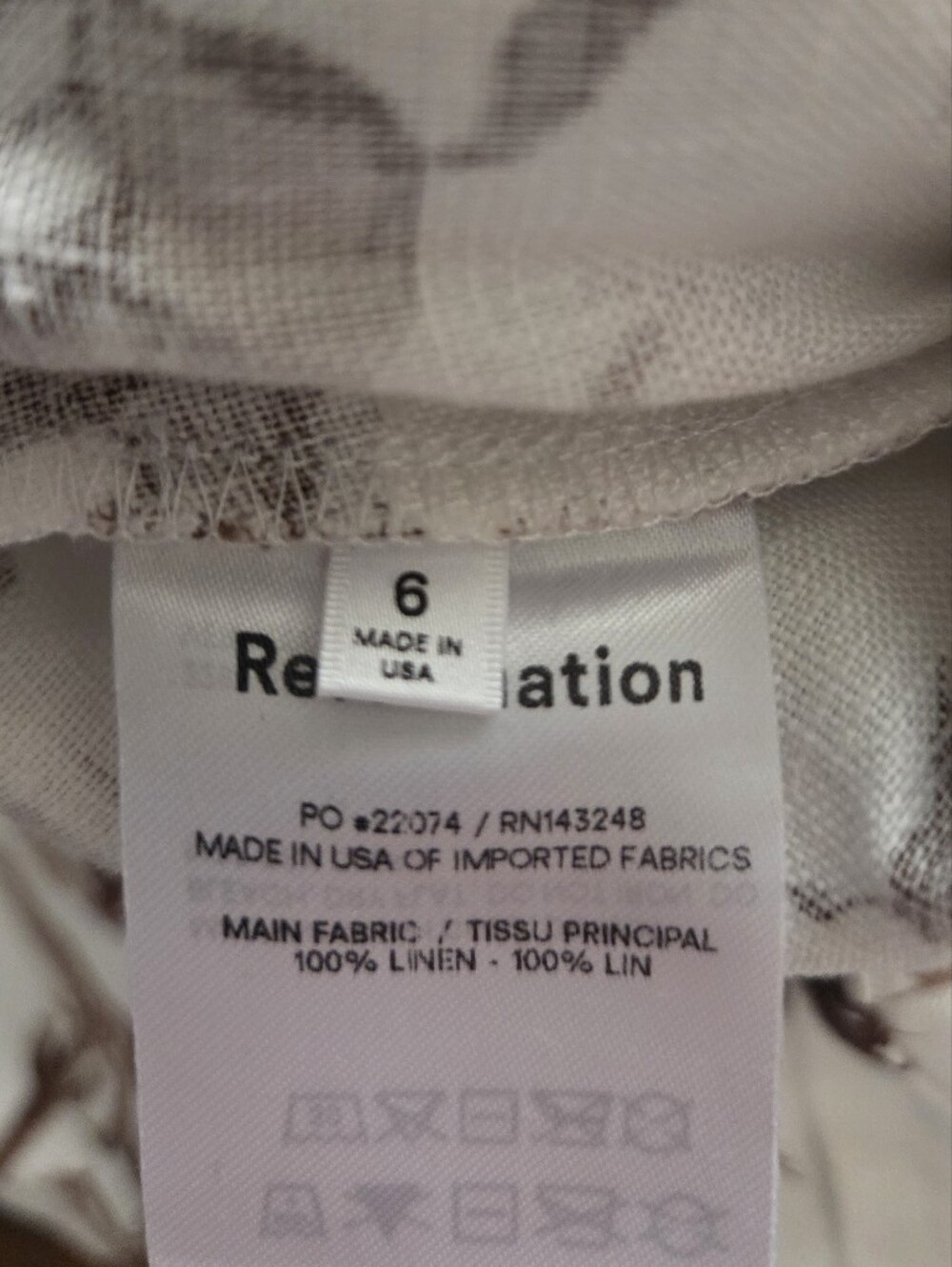 Reformation Riza 100% Linen Pants Sonora Cowboy Print High Rise Wide Leg Size 29 - Picture 13 of 15